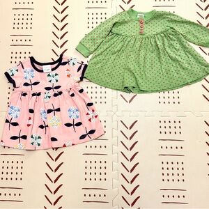 Bundle of 2 Hanna Andersson baby girl dresses, 6-12 months